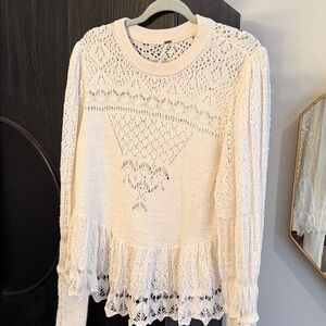 Free People Cream Lucinda Sweater